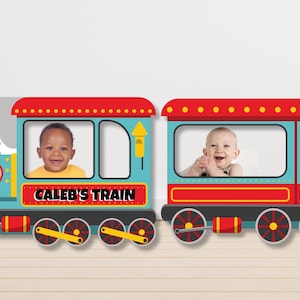 Chugga Train Kids Party Photo Booth Marco EDITABLE Imprimible/ Choo Choo Train Party Gran Foto Prop Imprimible