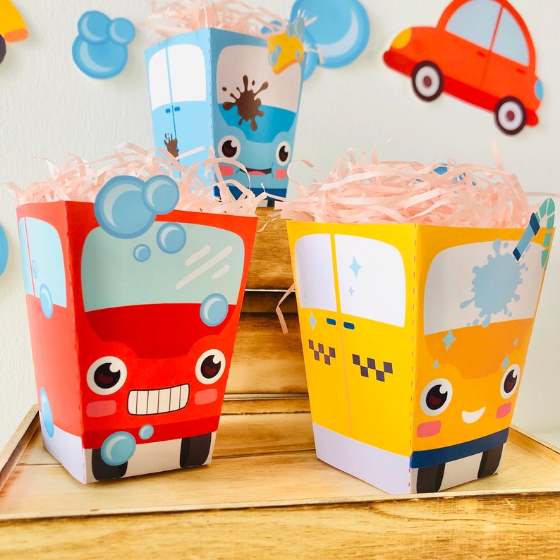 Car Wash Party Favor Box Popcorn Box Snack Box