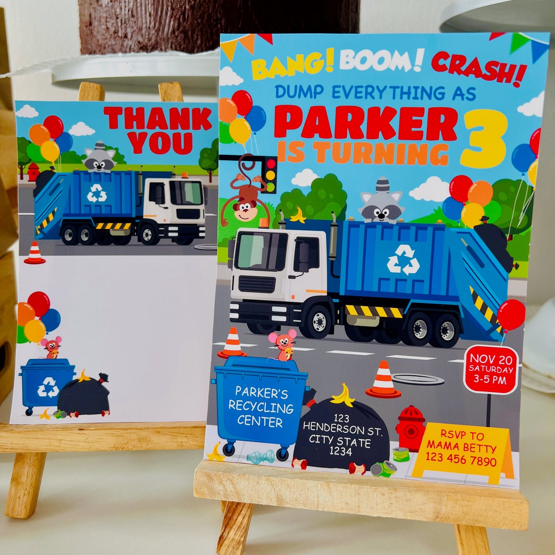 Blue Garbage Truck Party Decorations Kit/ Blue Trash Truck Etsy