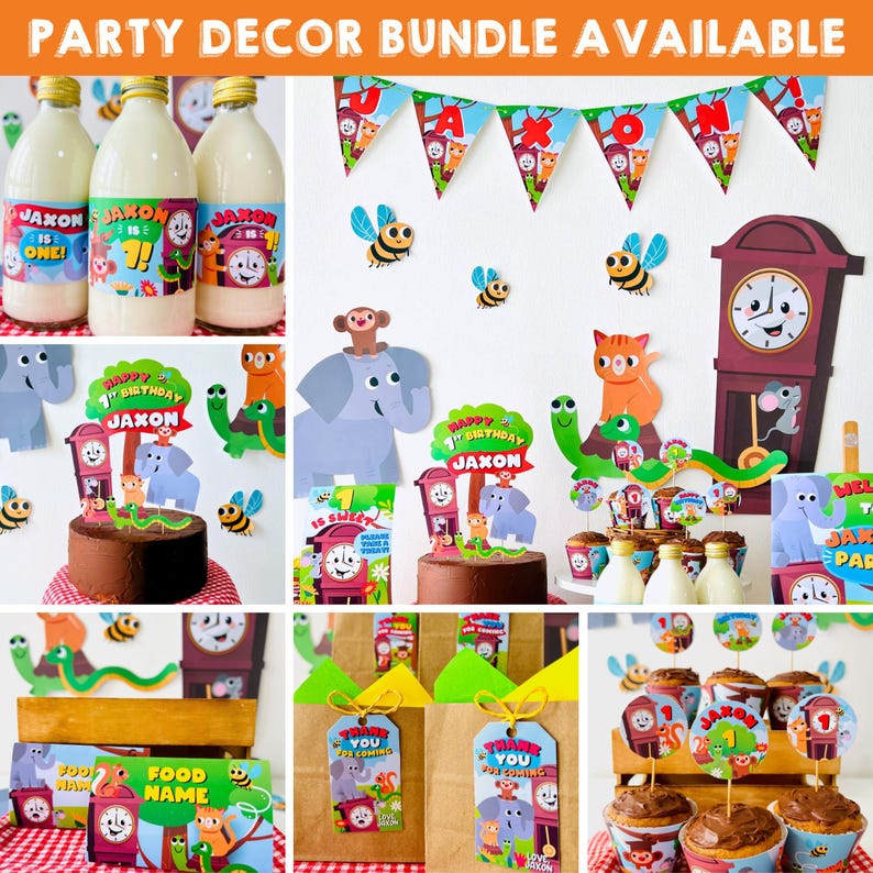 Hickory Dickory Dock Birthday Party Decoration | Nursery Rhymes Themed Party Decoration | Mouse went up the Clock Party Decor | First Birthday Party Celebration | Party Decorations