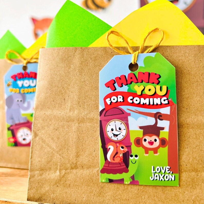 Hickory Dickory Dock Party Favor Gift Tags | Nursery Rhymes Party Favor Tags | Mouse went up the Clock Party Favor Labels | First Birthday Party Tags