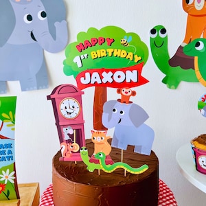 Hickory Dickory Dock Birthday Cake Topper | Nursery Rhymes Party Cake Decor | Mouse went up the Clock Party Decor | First Birthday | Party Food Table Decoration, Dessert Cupcake Toppers