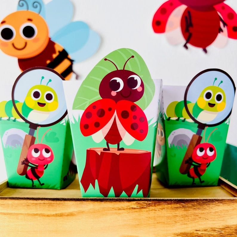Bugs & Insects Party Favor Boxes Printable | Nature Birthday (digital ...