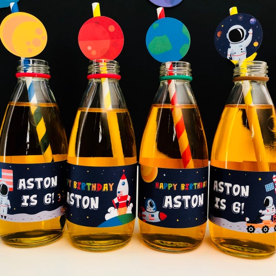 Space Birthday Bottle Wrapper/ Galaxy themed Party Bottle Labels / Outer Space Party Drink Labels EDITABLE Printable Il_570xn