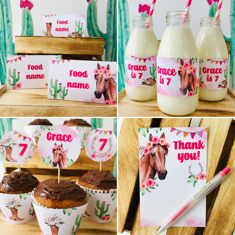 Horse Party Printables / Cowgirl Birthday Party/ Girl Horse | Etsy