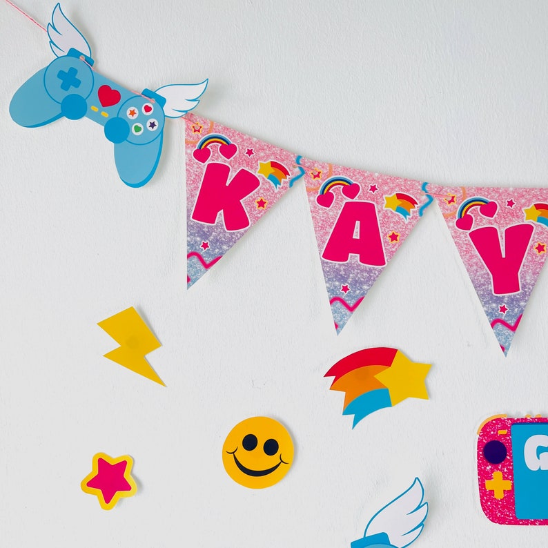 Gamer Girl Party Decorations Birthday Banner
