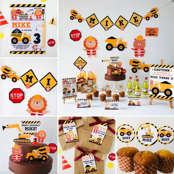 Construction Trucks Birthday Party Printable Kit/ Cute Dump Trucks ...