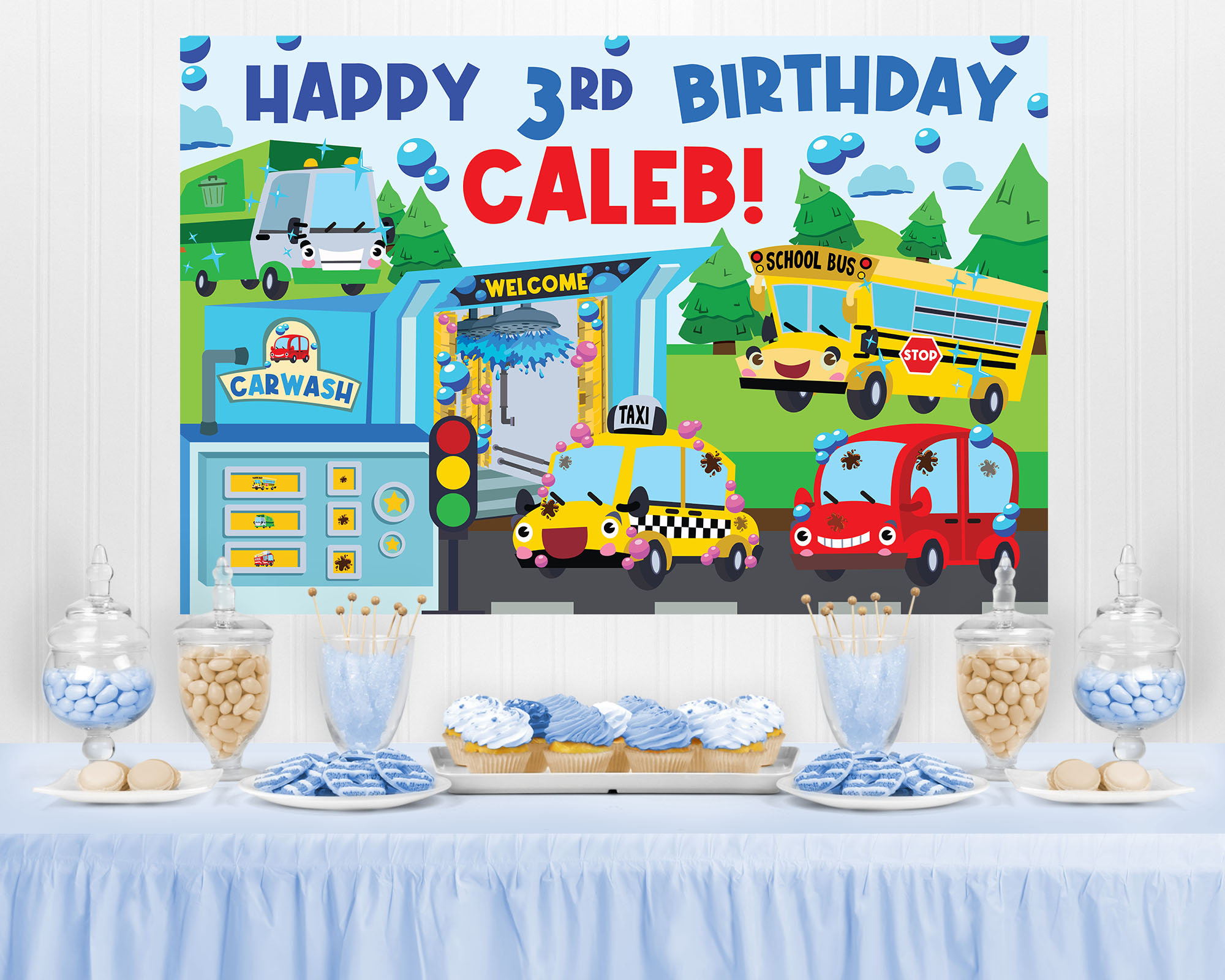 Car Wash Transportation Birthday Backdrop Printable/ Etsy