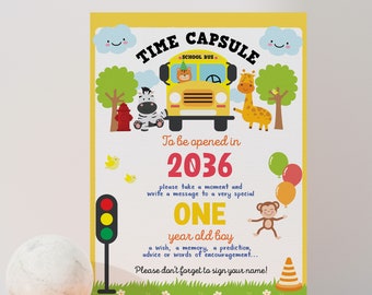 Wheels on the Bus Time Capsule Set, First Birthday (Digital Download)