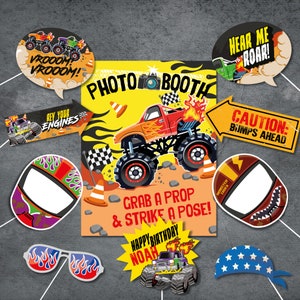 Monster Truck Party Photo Booth Photo Props
