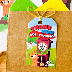 Hickory Dickory Dock Party Favor Gift Tags | Nursery Rhymes Party Favor Tags | Mouse went up the Clock Party Favor Labels | First Birthday Party Tags