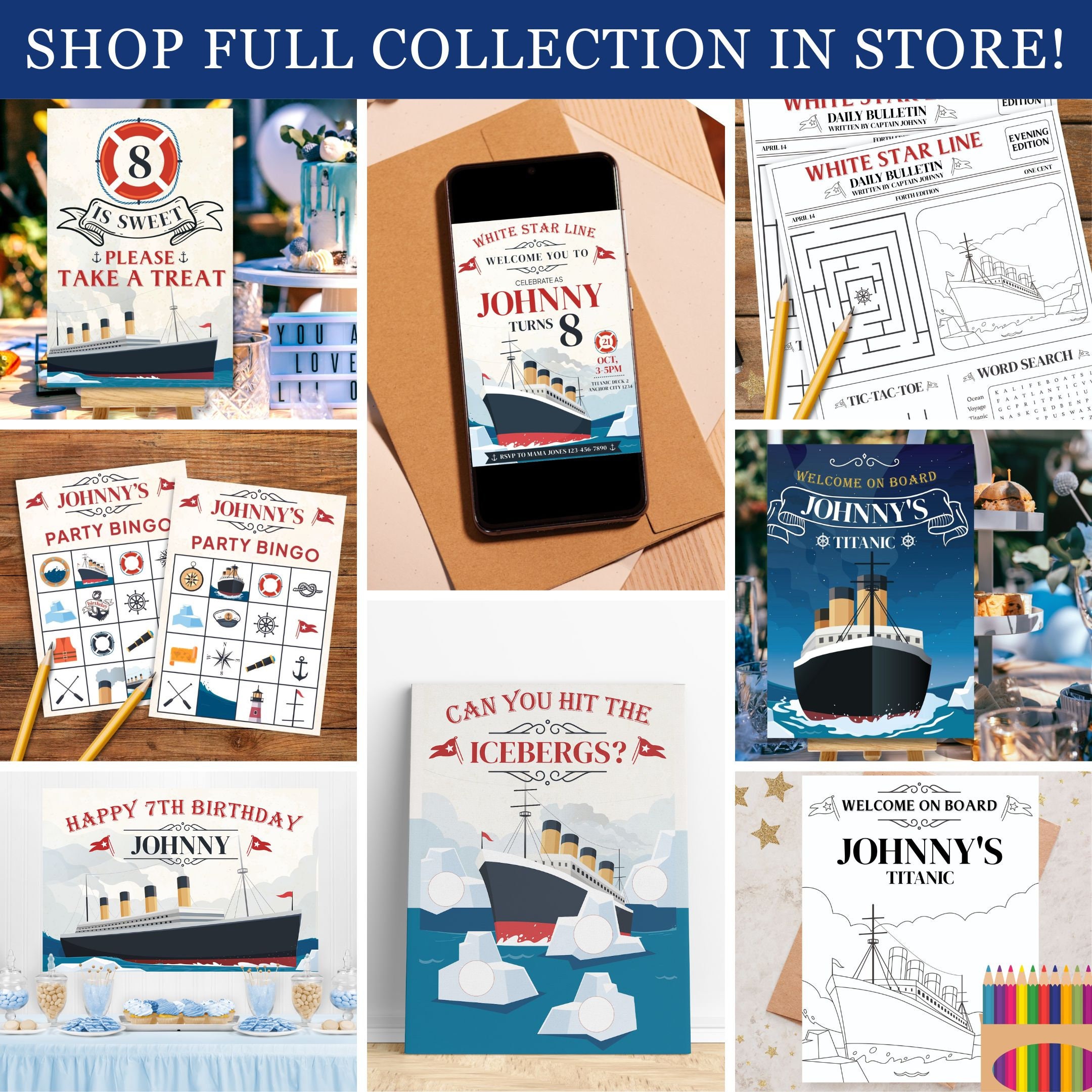 Titanic Ticket Invitation EDITABLE Printable | Personalised
