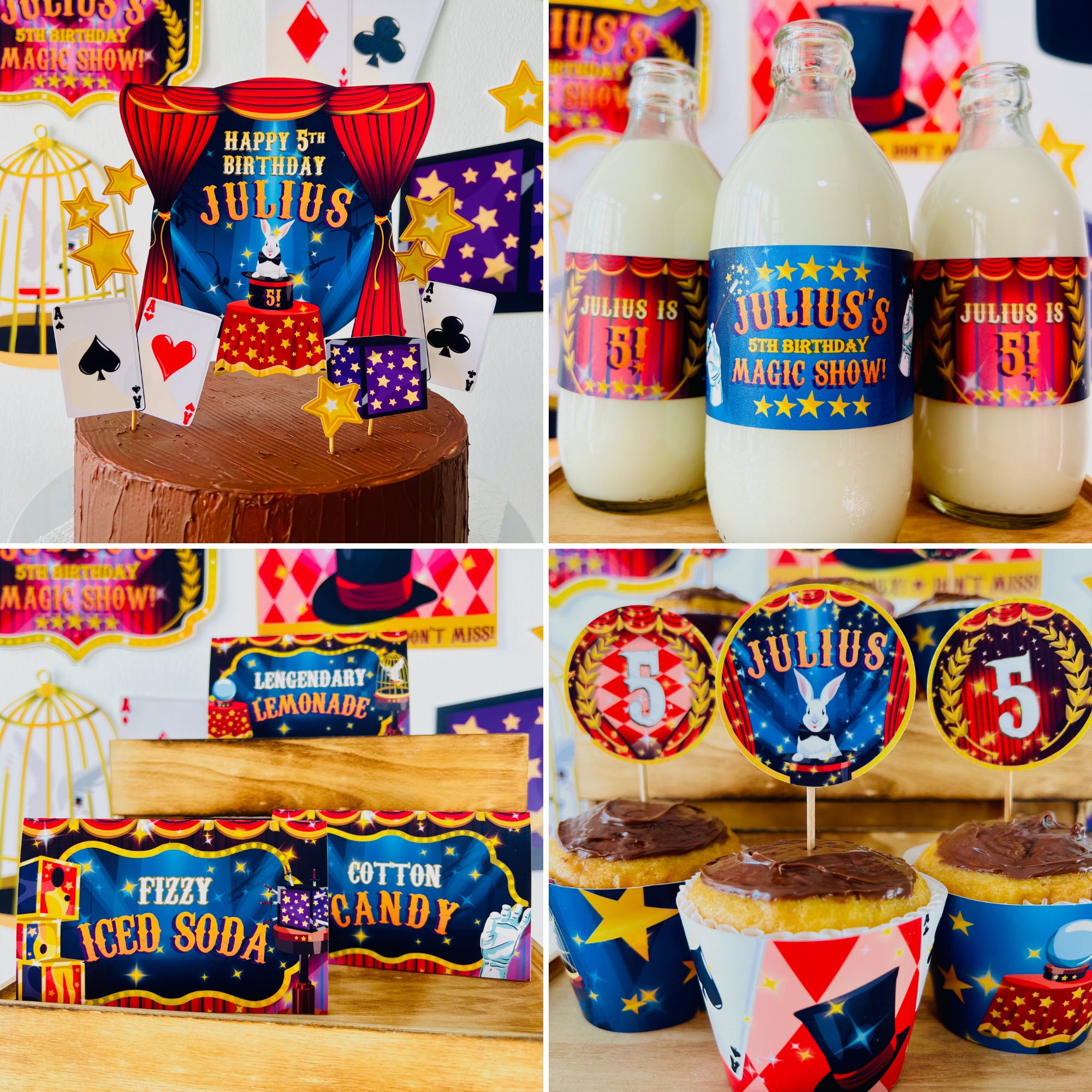 Magic Show Party Decorations EDITABLE Printable Kit/ Greatest Showman Party/  Magician Decor/ Circus Party Decor Printable Kit - Etsy, image size:2000x2000