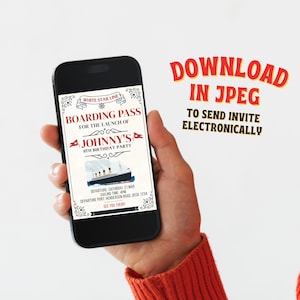 Titanic Boarding Pass Ticket Invitation EDITABLE Printable ...