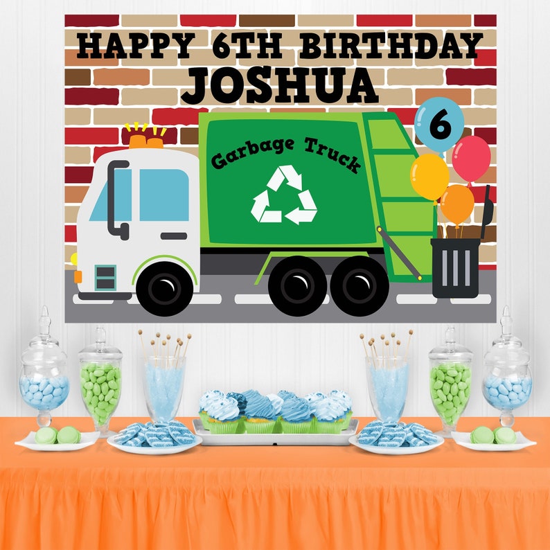 Garbage Truck Party Backdrop