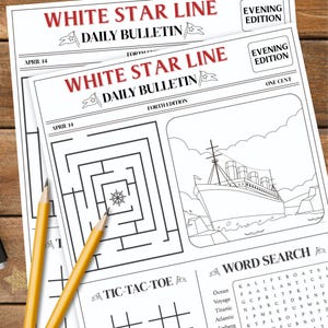 Titanic Coloring Activity Sheet | Nautical Ship Party Game, Maze (Digital Download)