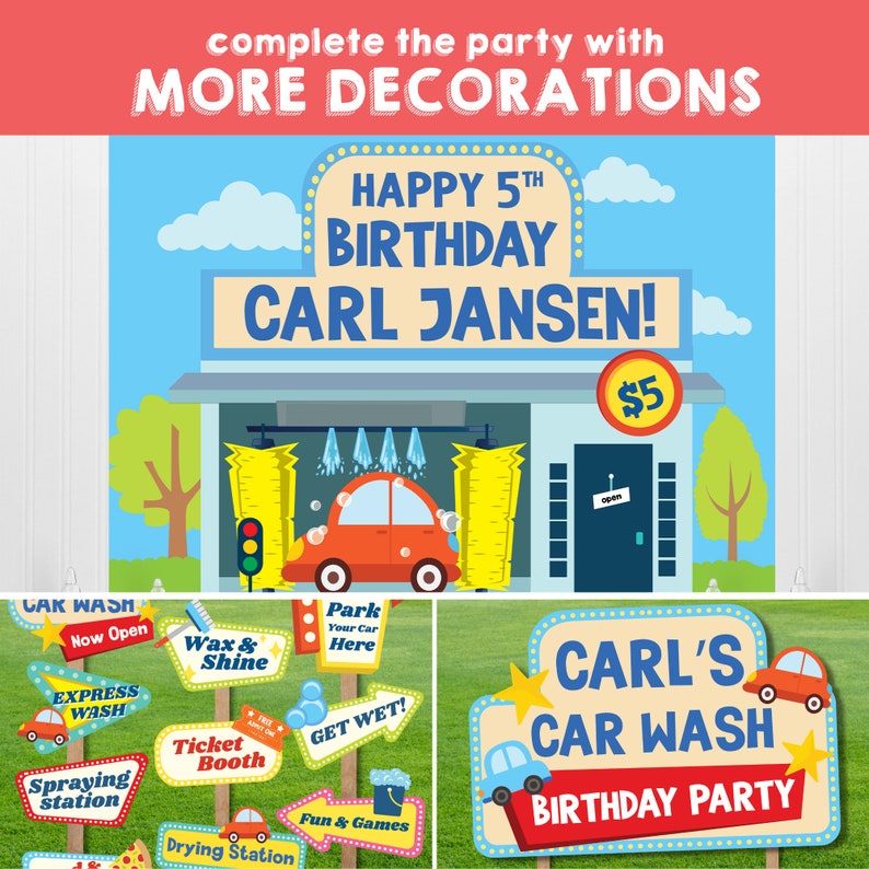 Car Wash Birthday Party Games/ Car Wash Coloring Activities Etsy
