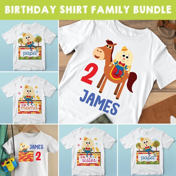 Humpty Dumpty Birthday Shirt Family Bundle Pack Designs (for your own ...