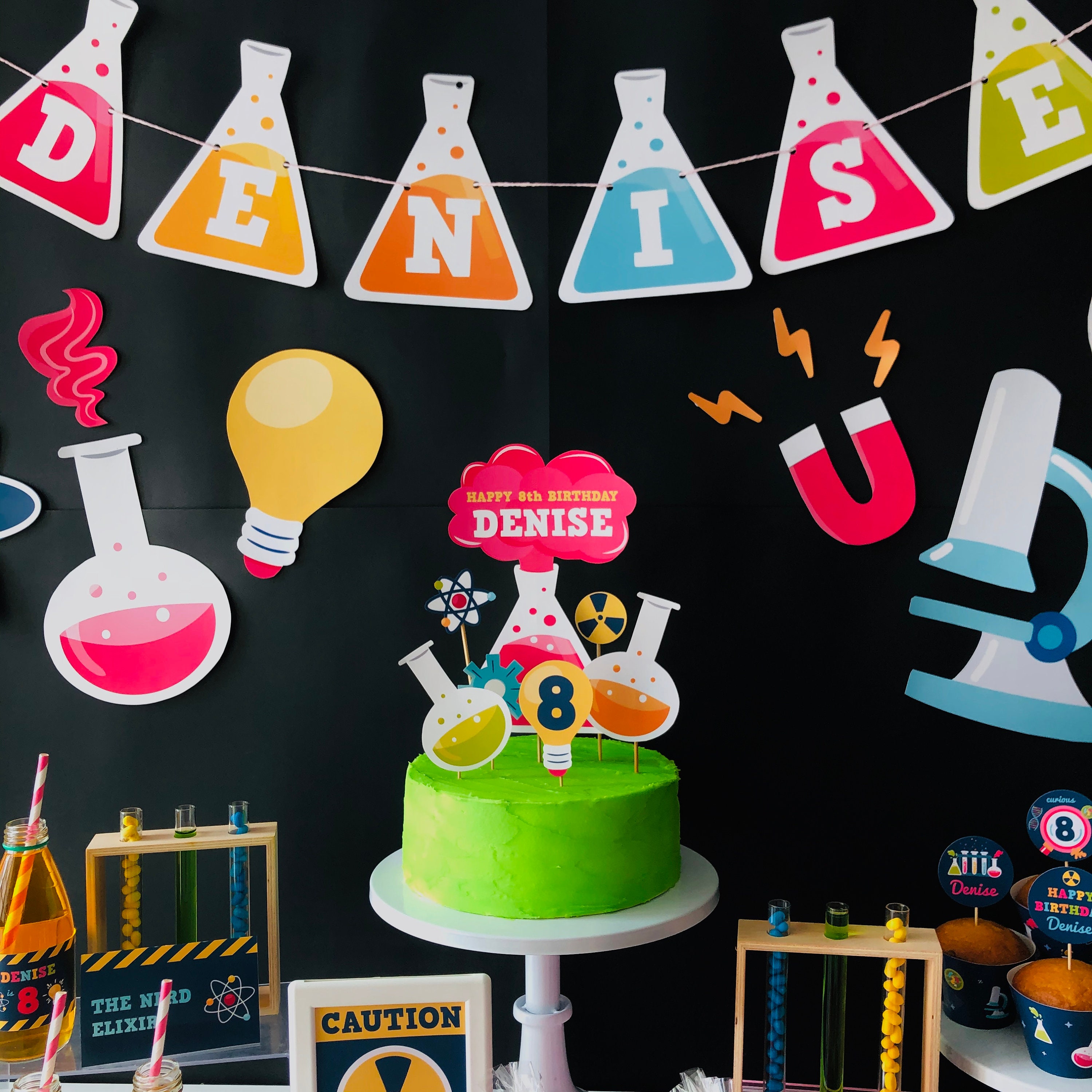 Girl Science Cake Topper/ Scientist Birthday Cake Topper Etsy