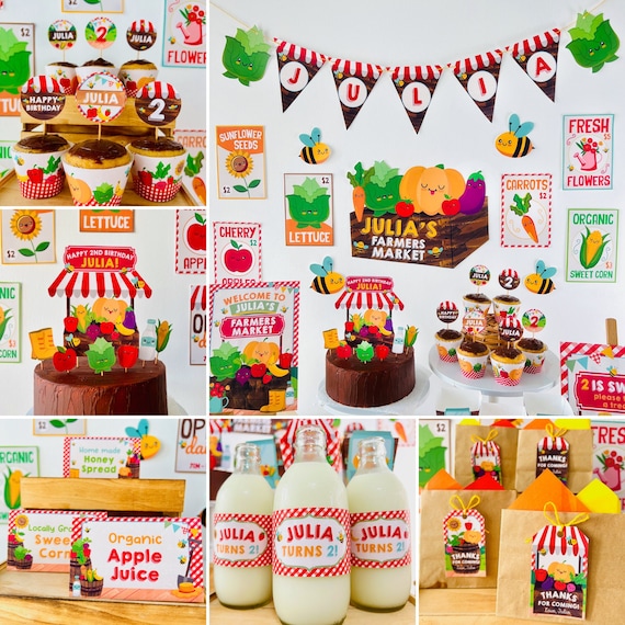 Farmers Market Party Decorations EDITABLE Printable Kit/ Garden Country ...