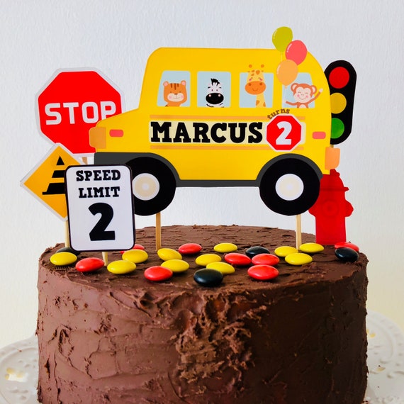 Wheels On The Bus Cake Topper Wheels On The Bus Birthday Cake Etsy