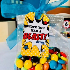 Superhero Gift Tags/ Superhero Boys Gift Labels/ Superhero Kids Party Favour Tags EDITABLE Party Printable