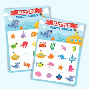 Yellow Submarine Party Bingo/ Under the Sea Party Game
