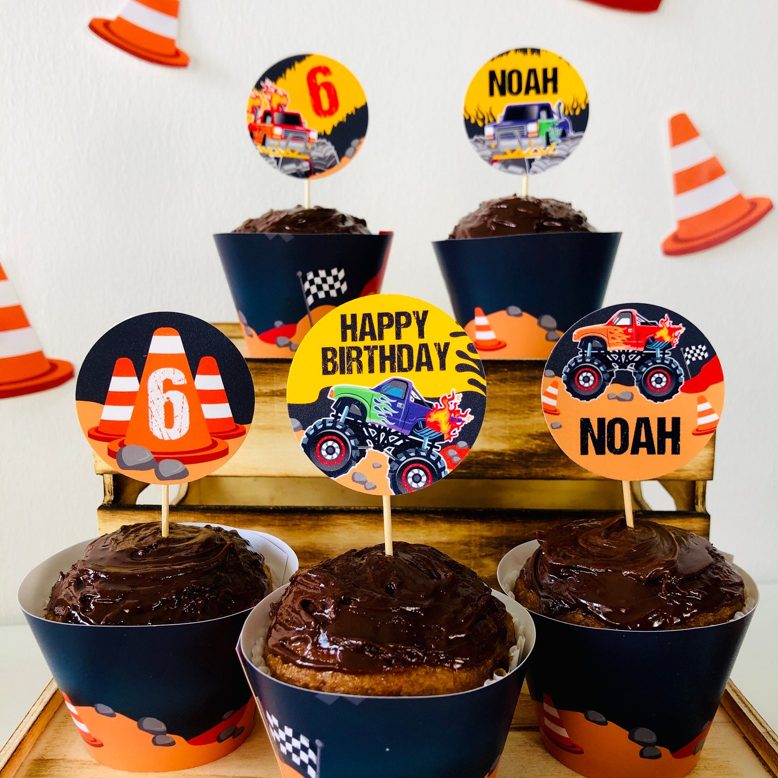 Printable Monster Truck Cupcake Toppers