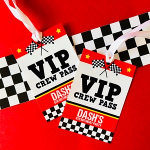 Race Car Party Pass/ VIP Race Car Crew Pass EDITABLE Printable