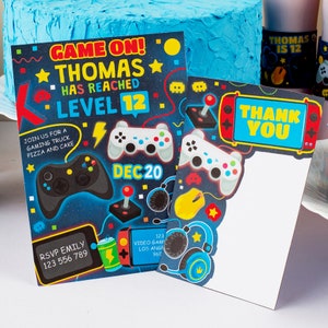 Video Game Birthday Invitation Editable Printable/ Gamer Invite/ Gaming Party Invitation Editable Printable
