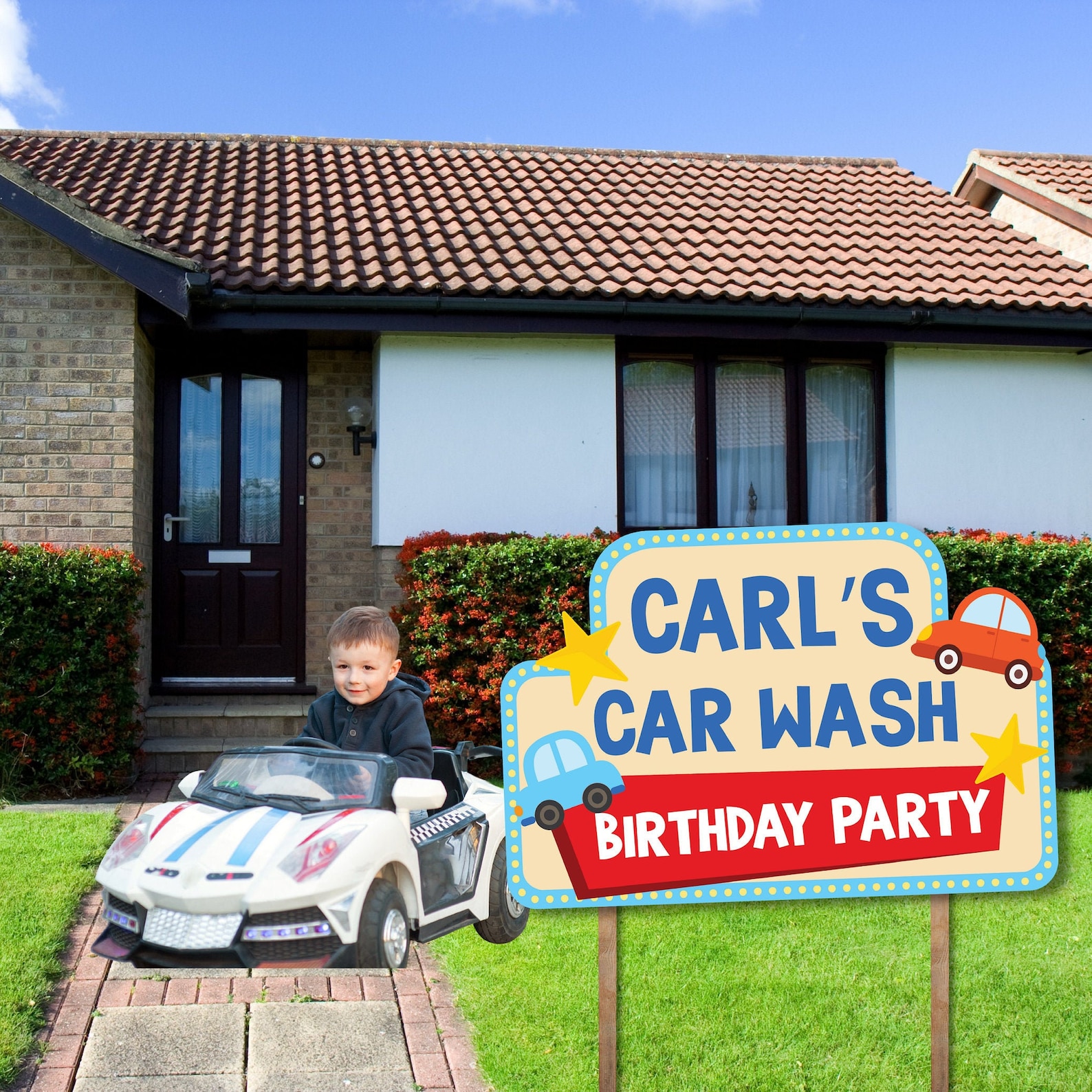 Car Wash Party Yard Sign Editable Printable/ Car Wash Birthday Etsy