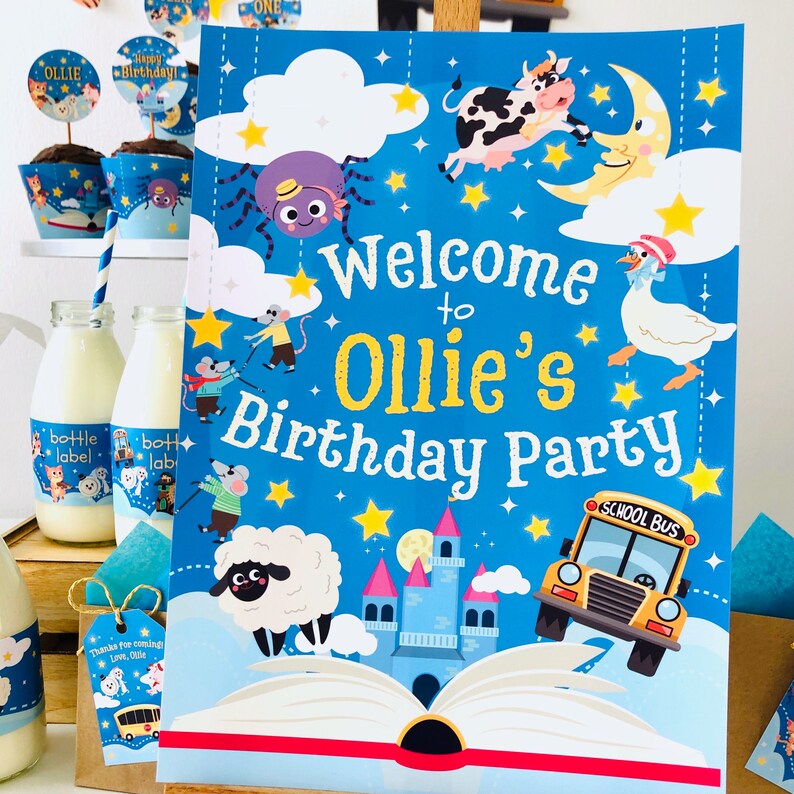 Nursery Rhymes 1st Birthday Party Kit, Decorations (printable) - Etsy