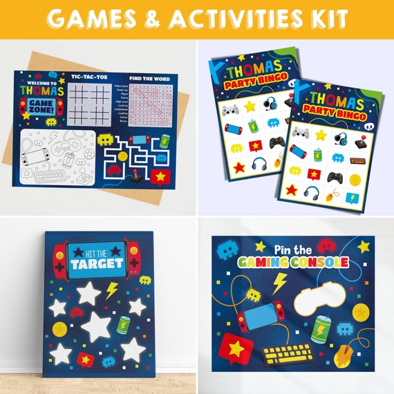 Video Game Party Games Party Activities Editable Printable Kit/ Gamer