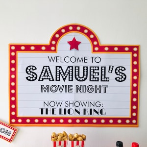 Movie Night Party Backdrop/ Movie Night Concession Stand Backdrop/ Movie Night Birthday Backdrop EDITABLE Printable