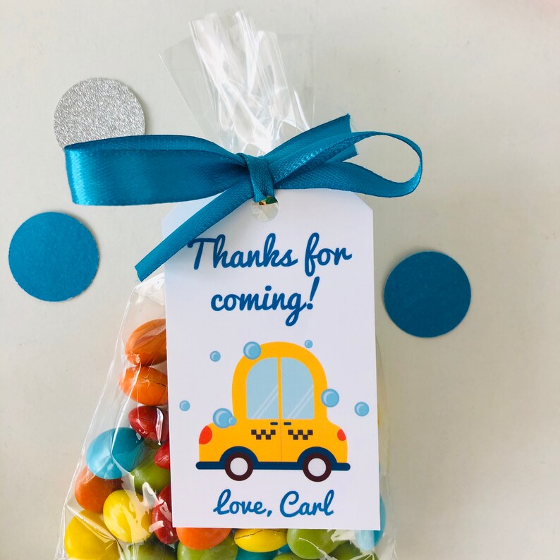 Car Wash Party Favor Tags/ Car Wash Gift Tags Editable Party Etsy