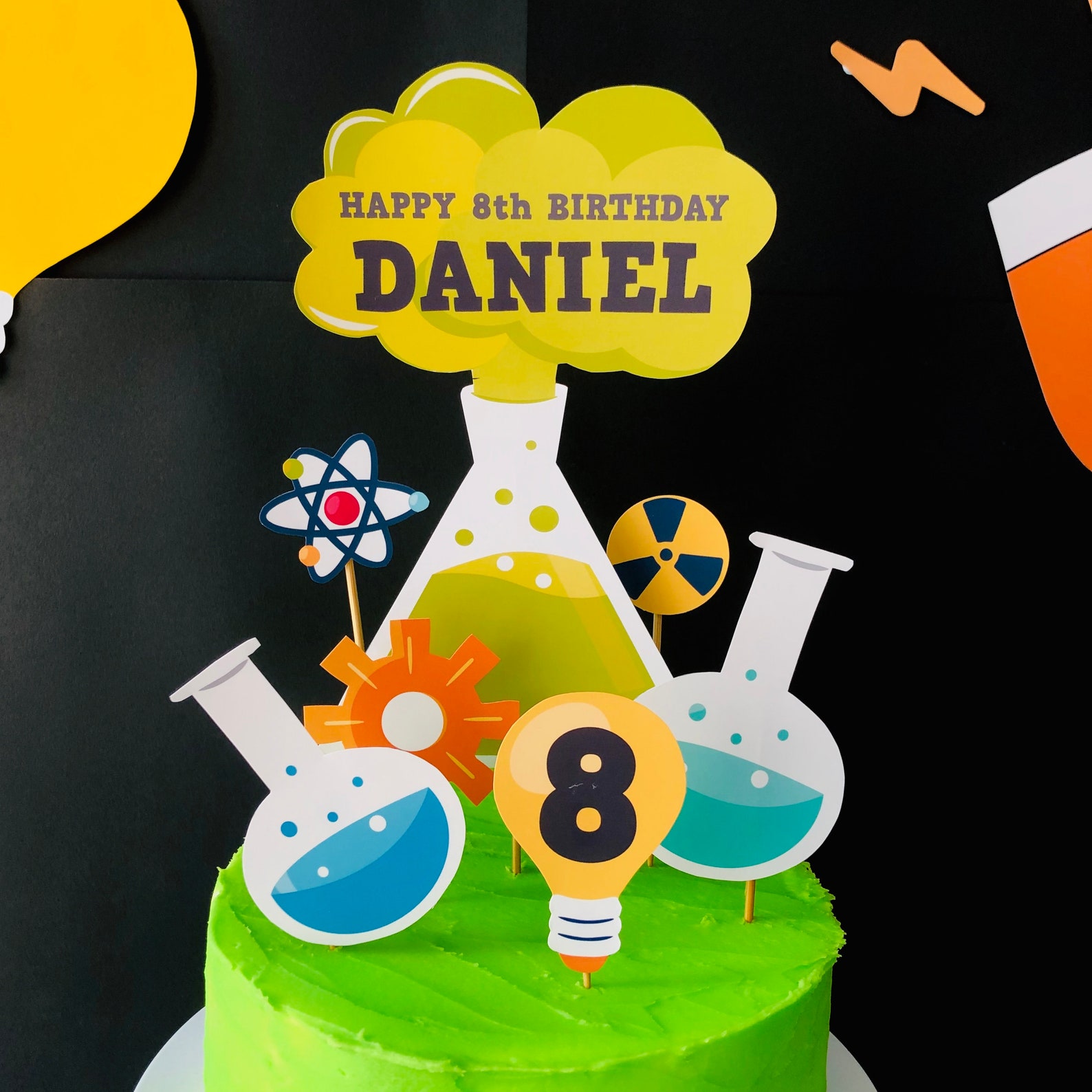 Mad Science Birthday Cake Topper/ Scientist Birthday Party Etsy