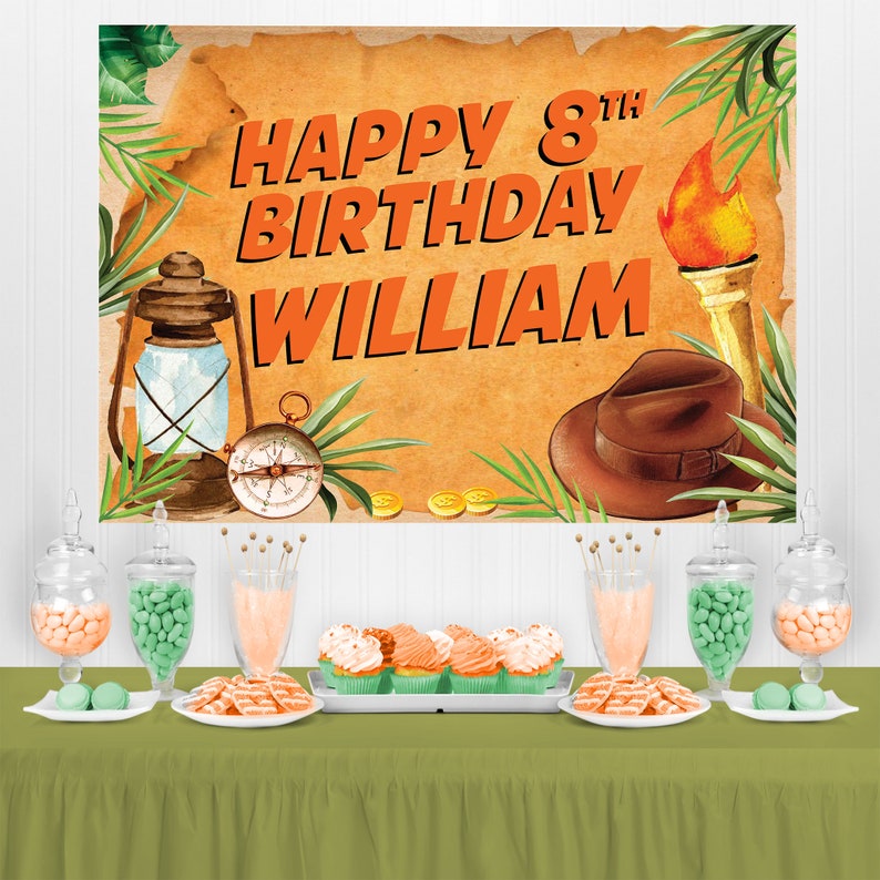 Indiana Jones Party Adventure Explorer Birthday Backdrop Party Decorations