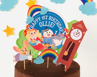 Nursery Rhyme Storybook 1st Birthday Cake Topper (EDITABLE Printable)