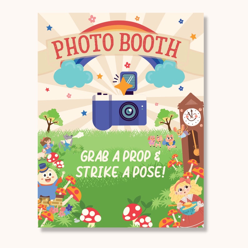 Nursery Rhymes Party Photo Booth Props Printable (editable) - Etsy