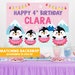 Penguin Girl Party Treats Sign EDITABLE Printable/ Pink Christmas Winter Wonderland Party Sign ...