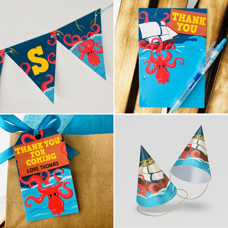 Kraken Birthday Party Octopus Pirates Party Decorations