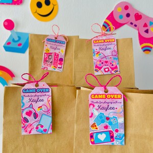 Gamer Girl Party Decorations Party Favor Gift Tags
