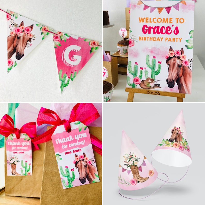 Horse Party Printables / Cowgirl Birthday Party/ Girl Horse | Etsy