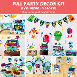 Robots Science Party Food Labels Printable/ Robot Party Food Tent Cards Robot Party Decorations Printable