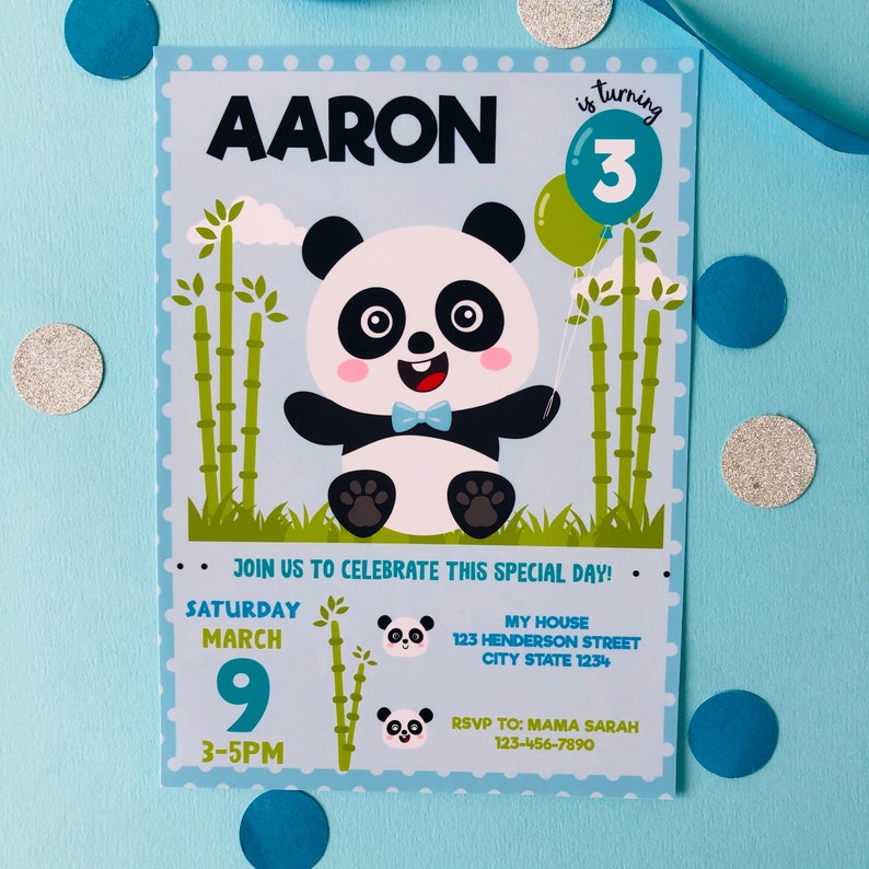 Panda Birthday Party Printable Kit Editable - Etsy