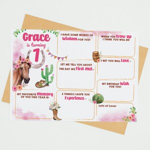 Horse Party Cowgirl Birthday Party Time Capsule