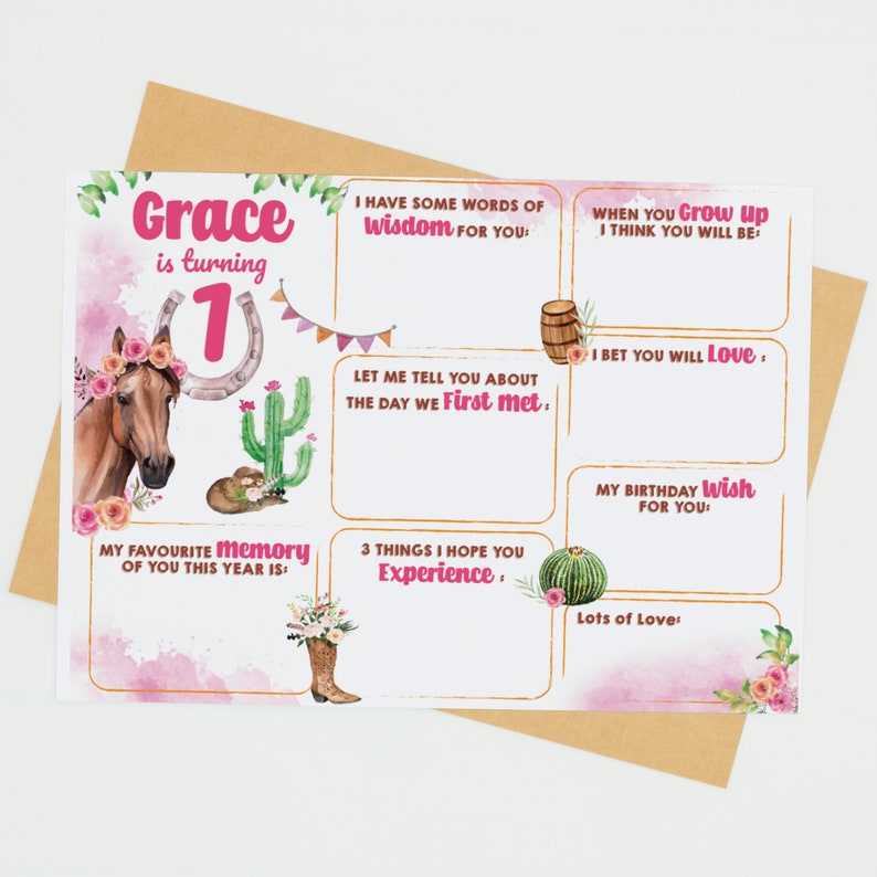 Horse Party Cowgirl Birthday Party Time Capsule