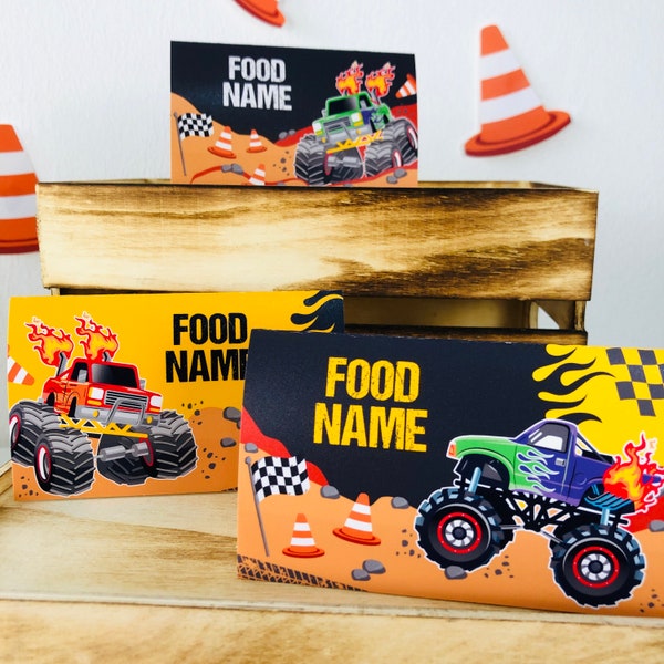 Monster Truck Food Label/ Monster Jam Food Tent Card/ Monster Jam Truck Food Label Editable Printable