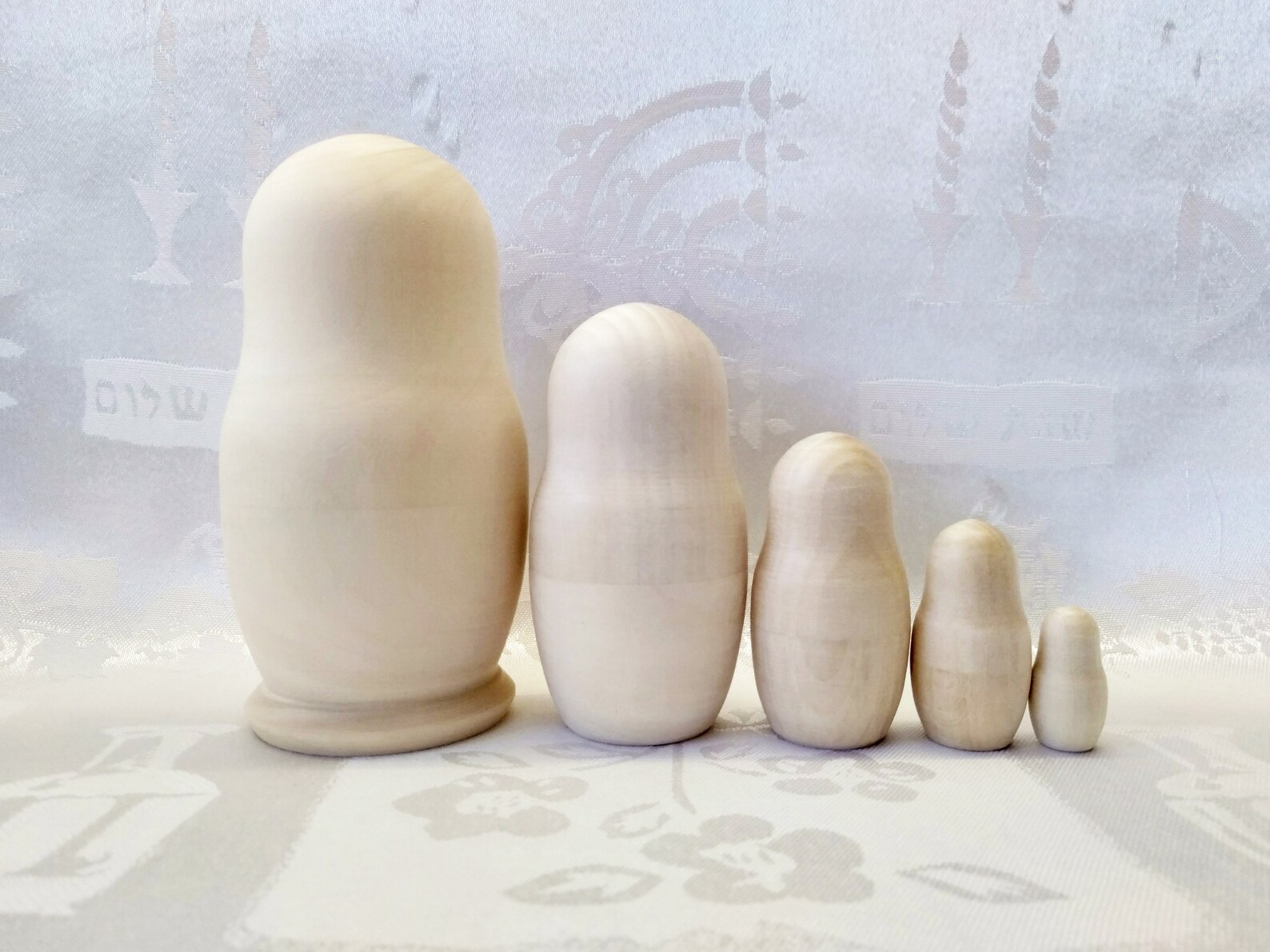 Blank nesting doll 5 pieces. Set of unpainted wooden dolls Etsy
