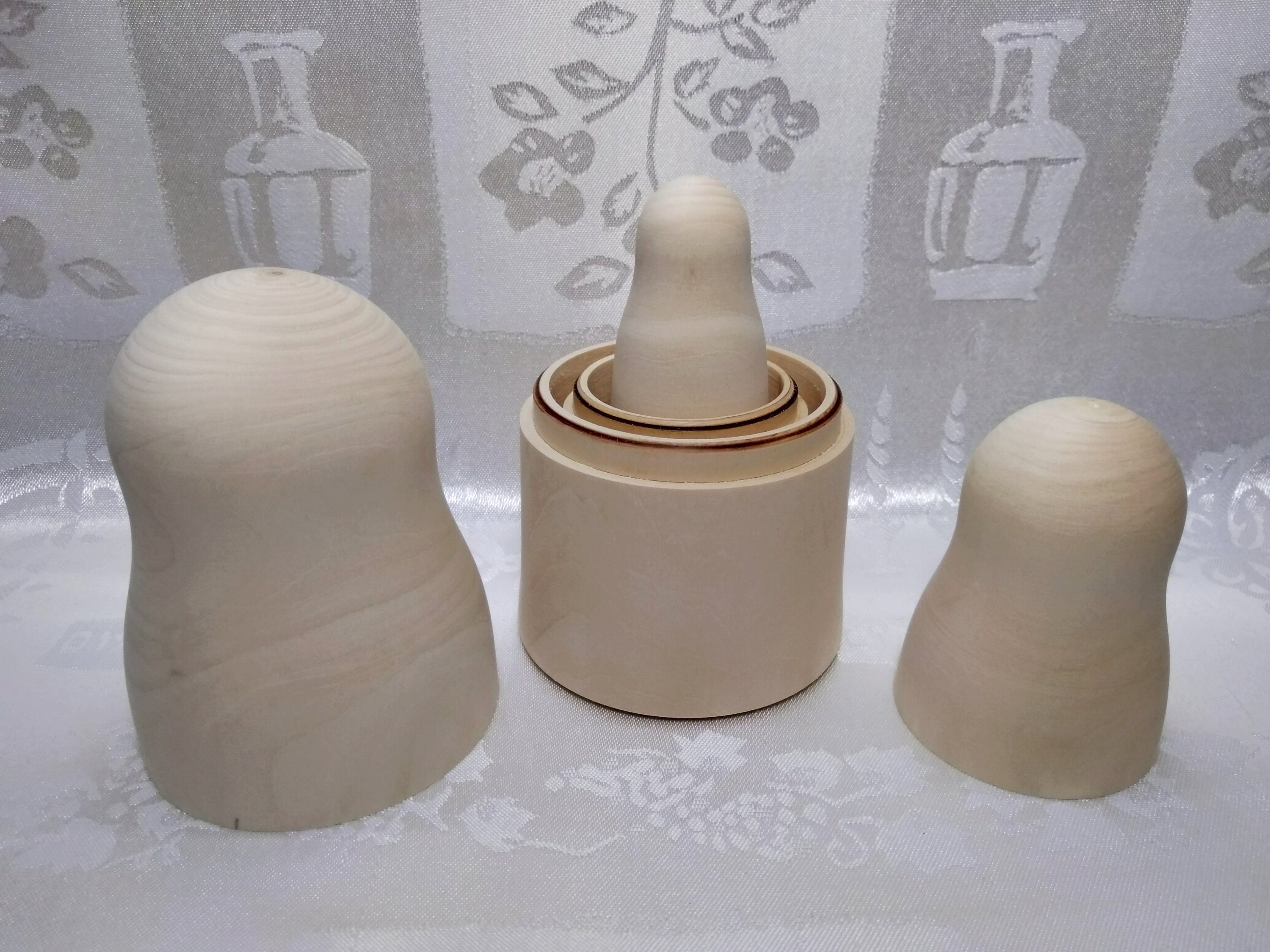 Blank nesting doll3 pieces.Set of unpainted wooden dolls Etsy